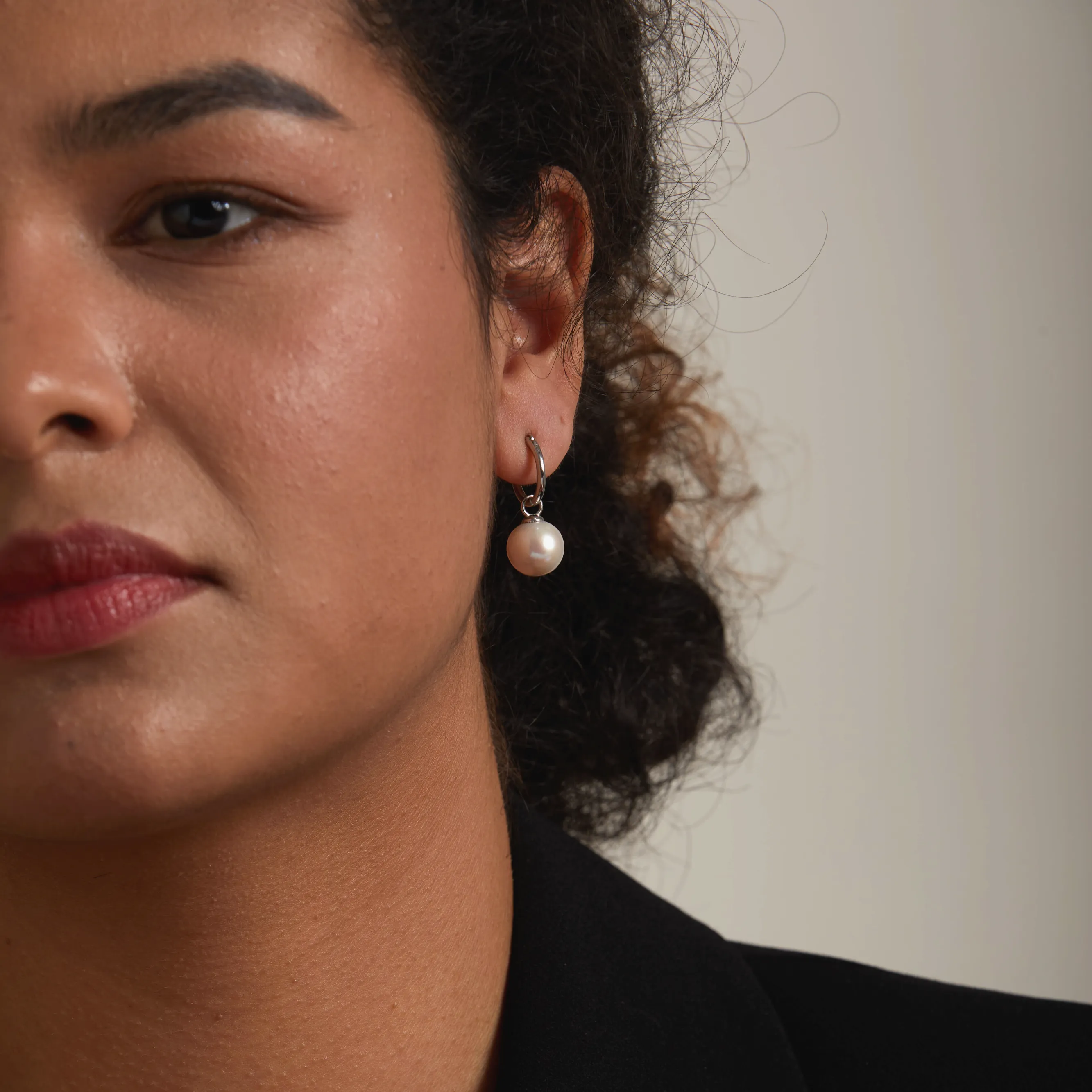 Hoop Pearl Drop Earring