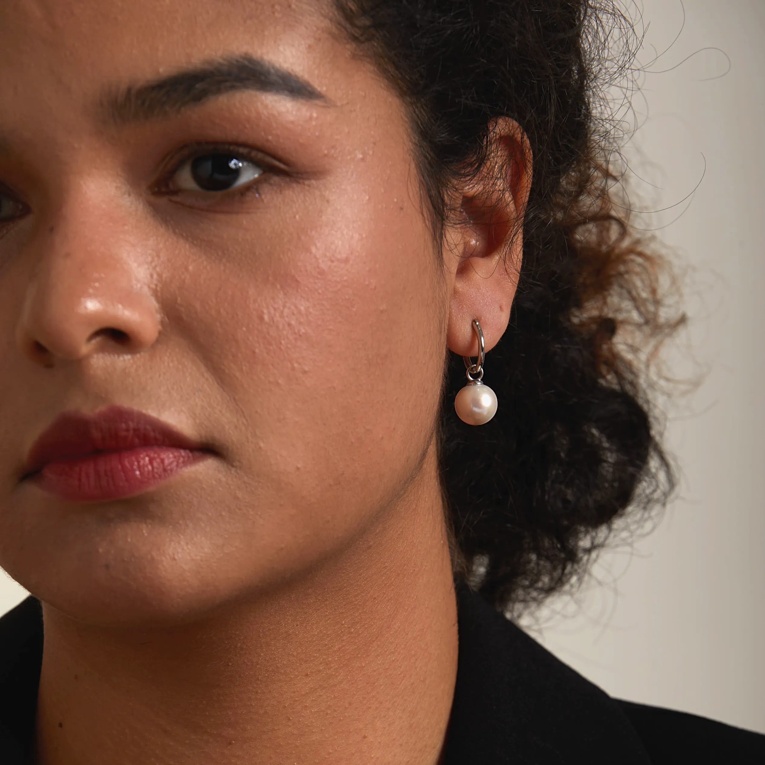 Hoop Pearl Drop Earring