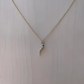 Italian Horn & Evil Eye Necklace
