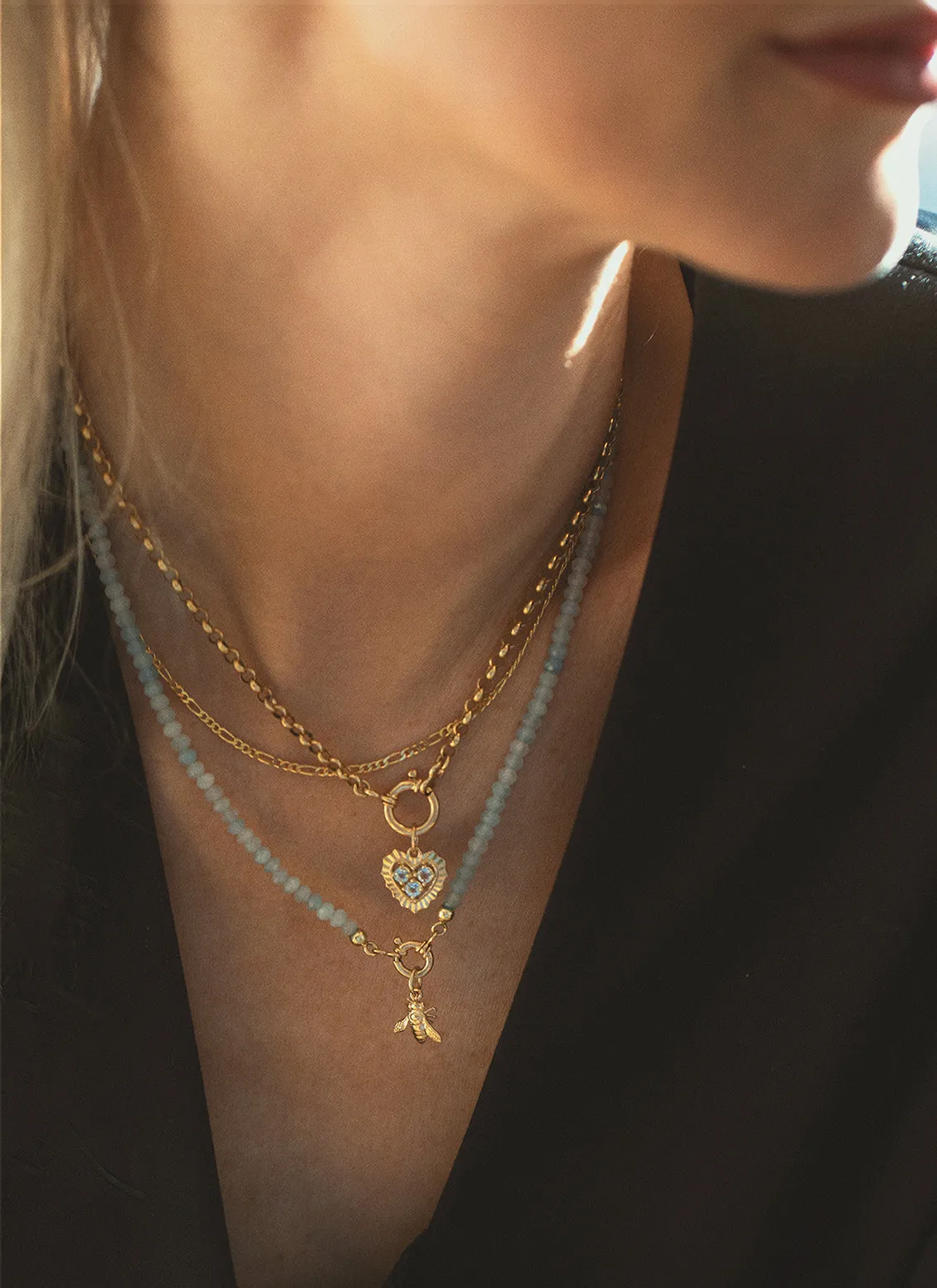 Jasseron 3.3mm necklace with lock 14k gold