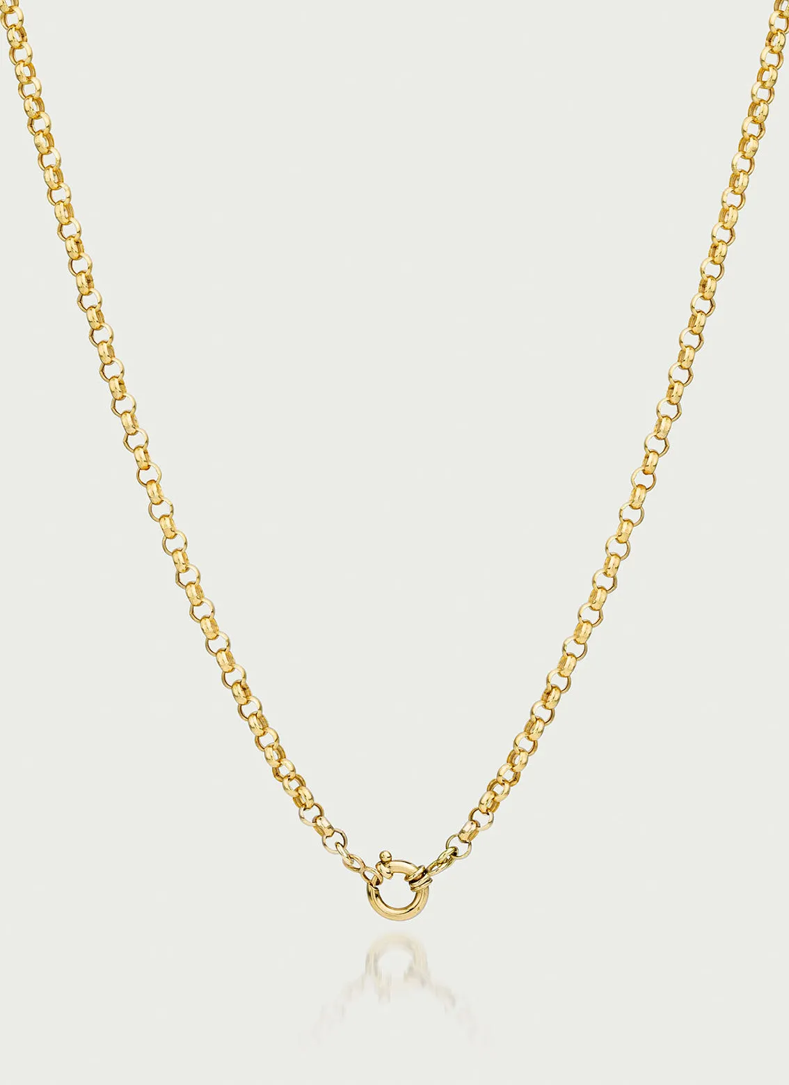 Jasseron 3.3mm necklace with lock 14k gold