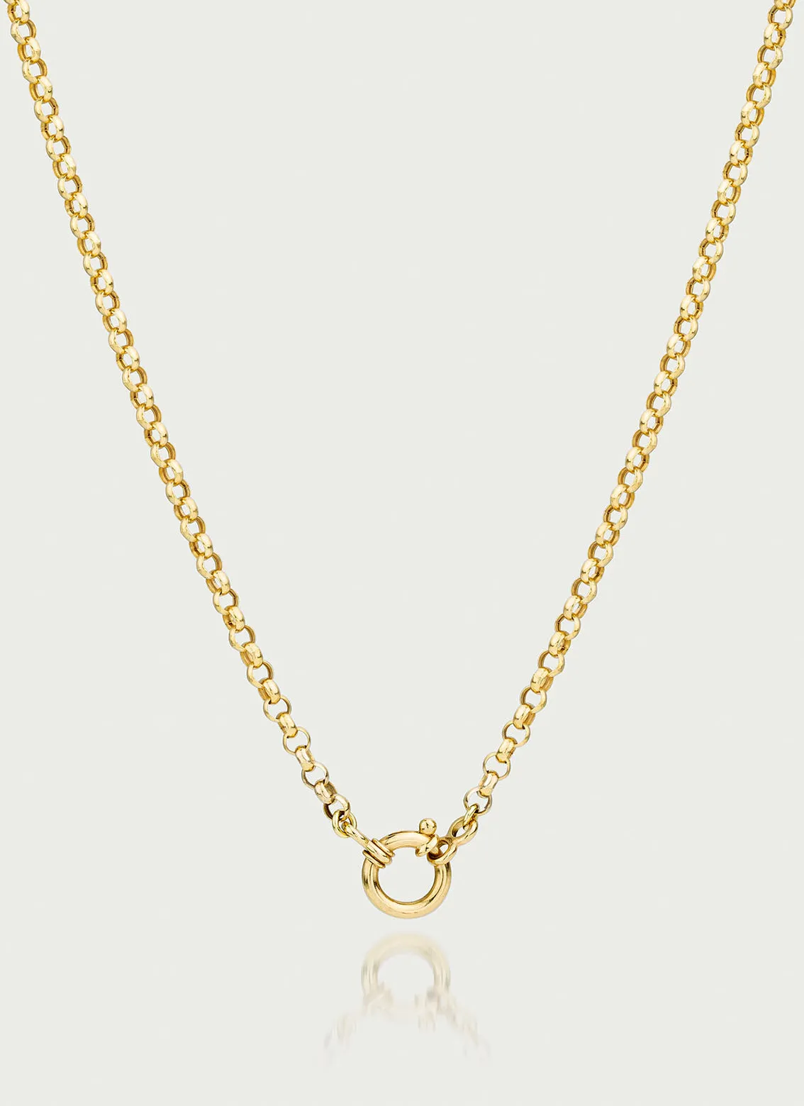 Jasseron 3.3mm necklace with lock 14k gold