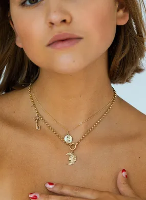 Jasseron 3.3mm necklace with lock 14k gold