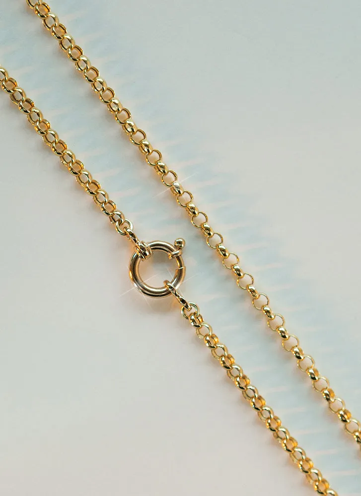 Jasseron 3.3mm necklace with lock 14k gold