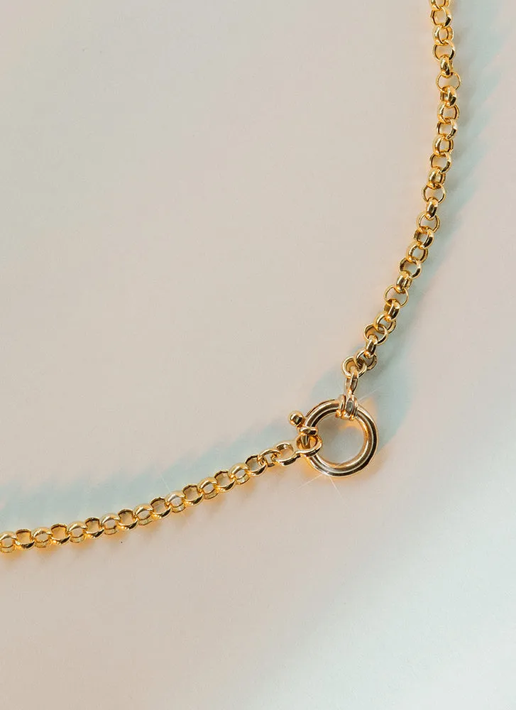 Jasseron 3.3mm necklace with lock 14k gold