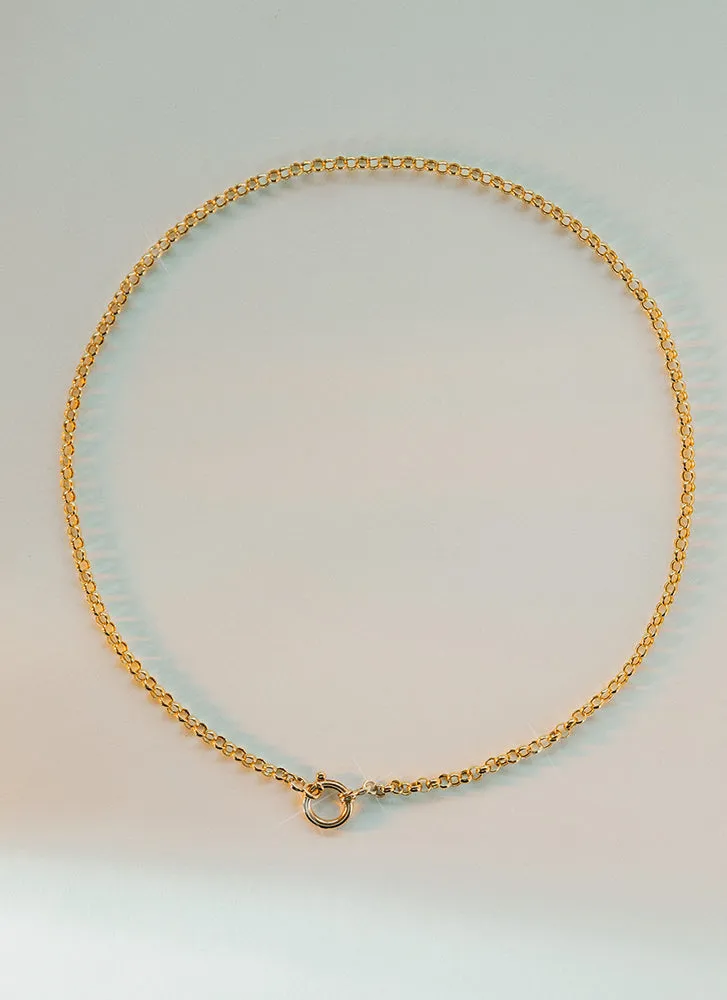 Jasseron 3.3mm necklace with lock 14k gold