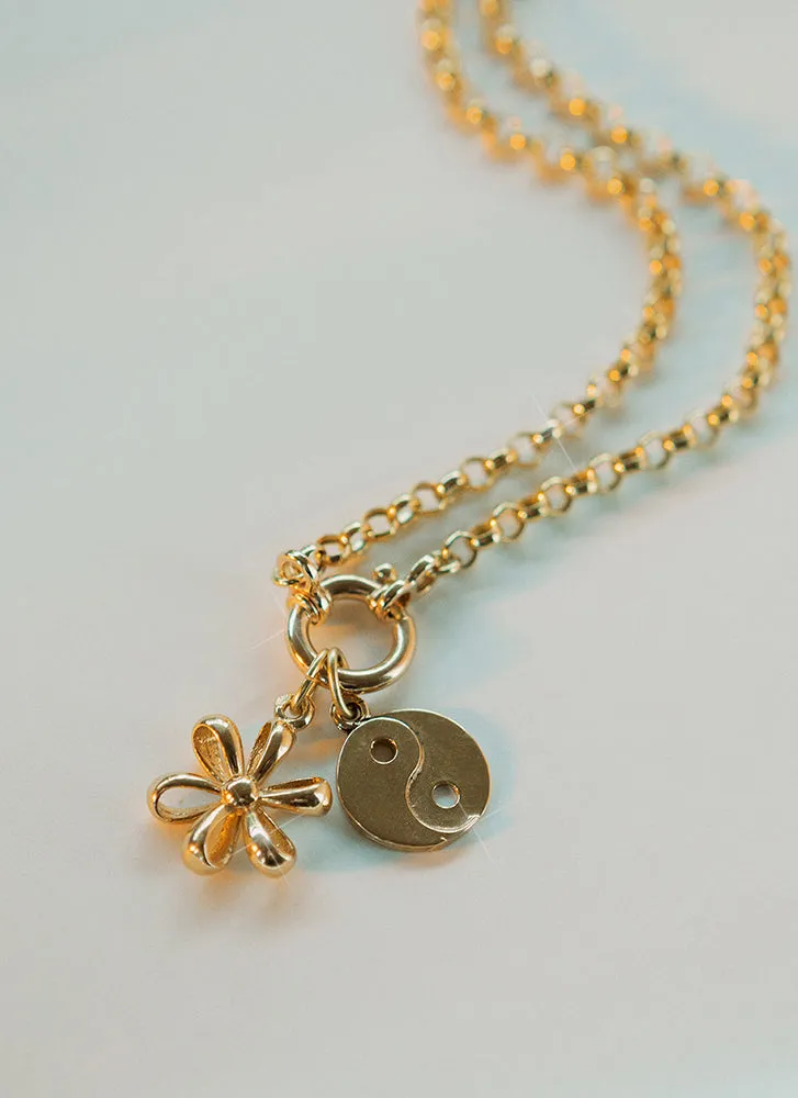 Jasseron 3.3mm necklace with lock 14k gold
