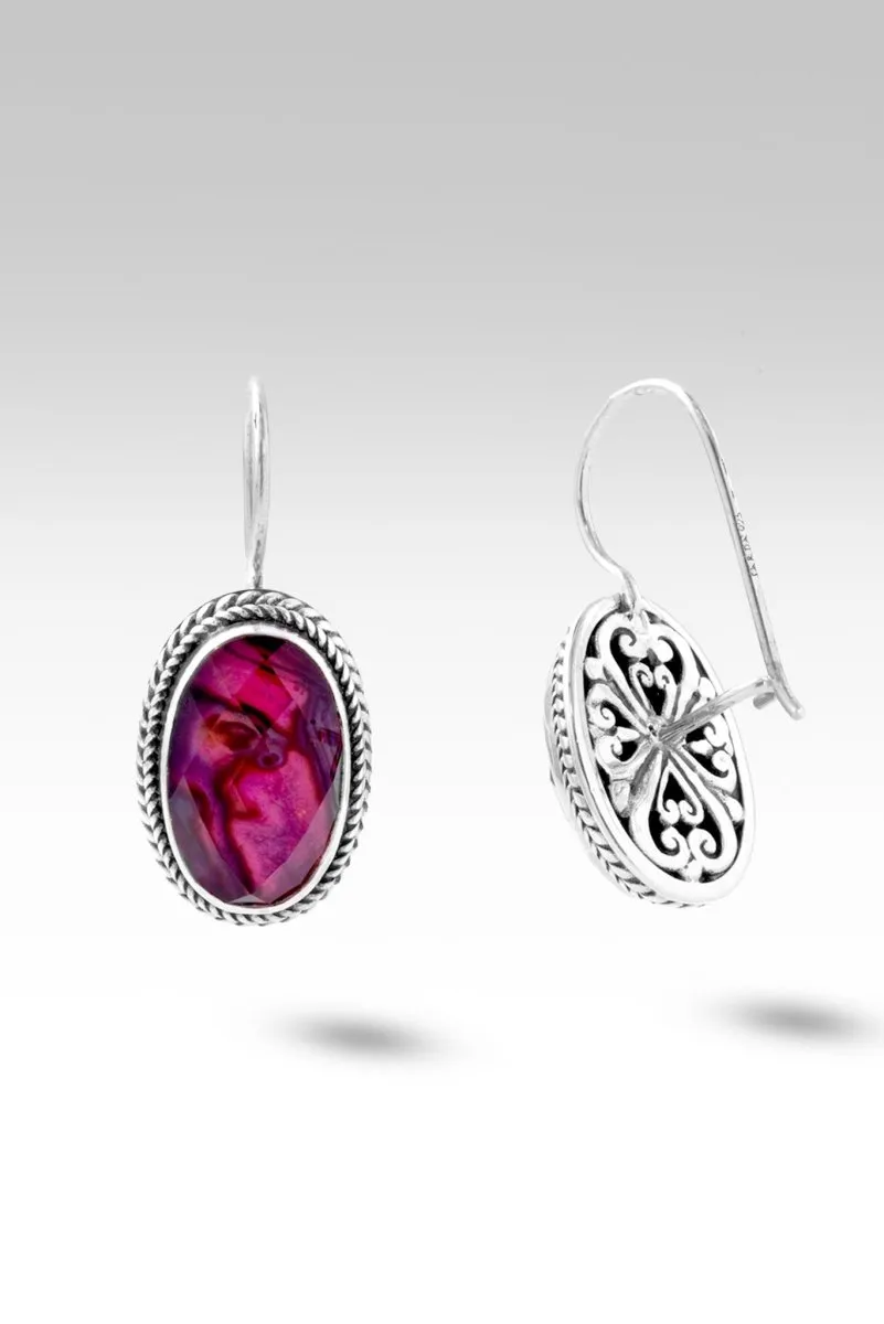 Journey to Wholeness Earrings™ in Pink Purple Abalone & Quartz Triplet