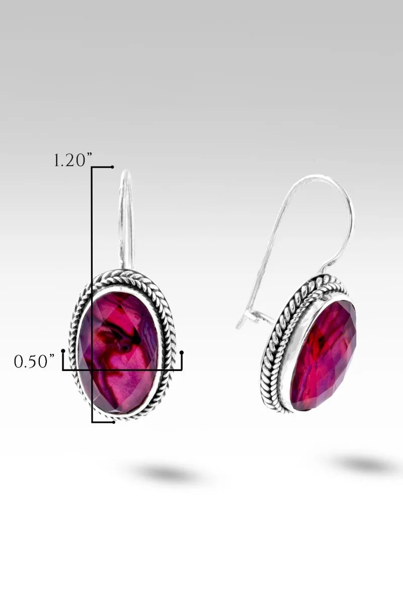 Journey to Wholeness Earrings™ in Pink Purple Abalone & Quartz Triplet