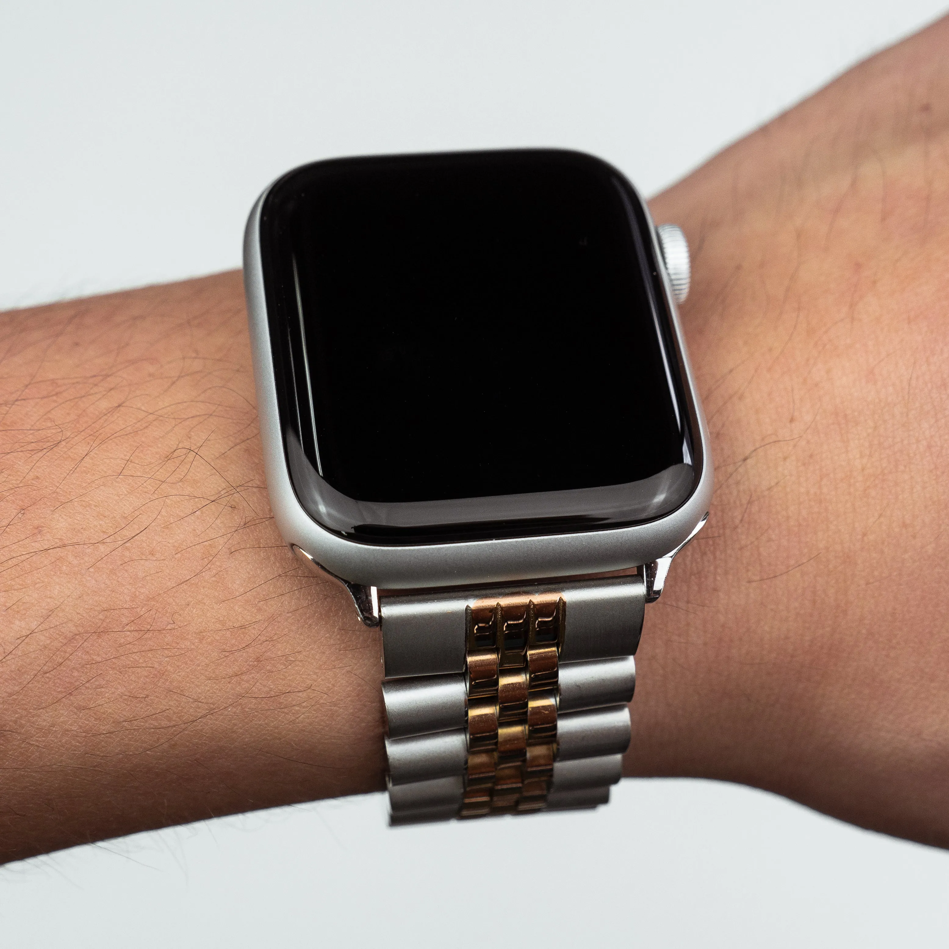 Jubilee Metal Strap in Silver and Rose Gold (Apple Watch)