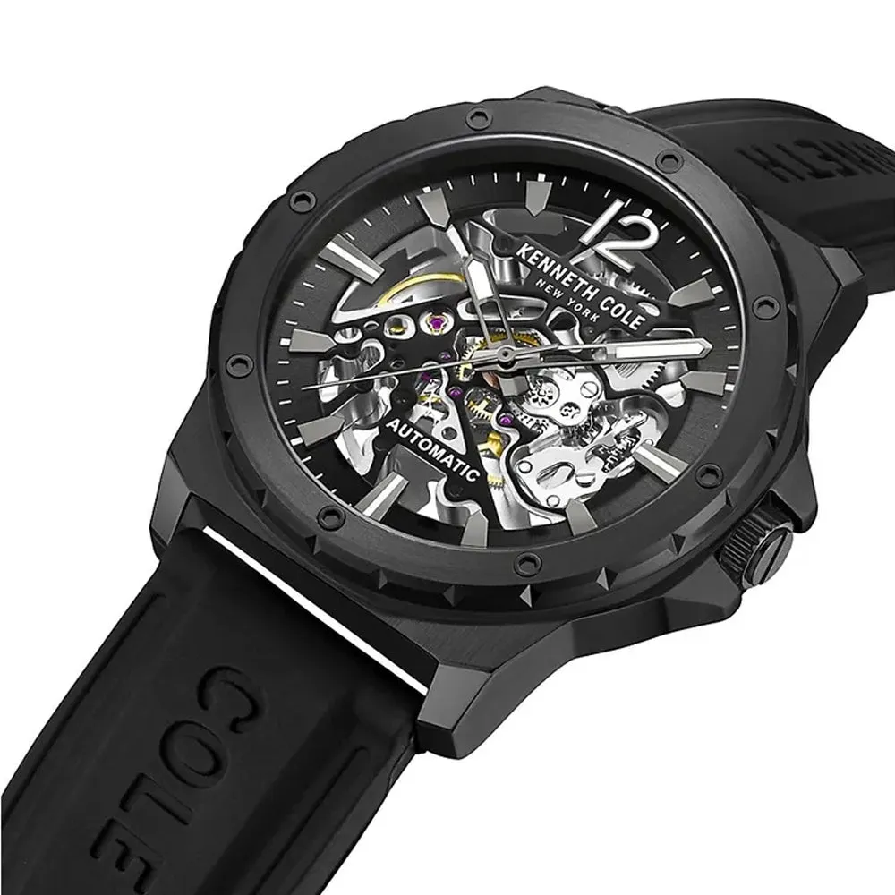 Kenneth Cole Black Silicone Strap Mens Watch KCWGR2217401