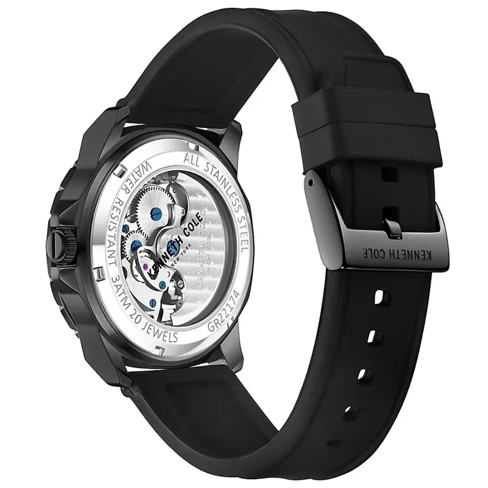 Kenneth Cole Black Silicone Strap Mens Watch KCWGR2217401