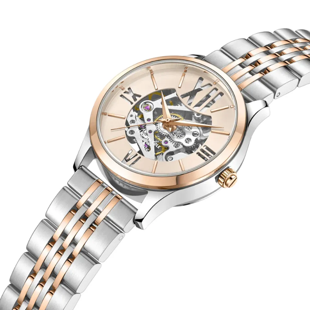 Kenneth Cole Two Tone Stainless Steel Strap Automatic Ladies Watch KCWLL2235603