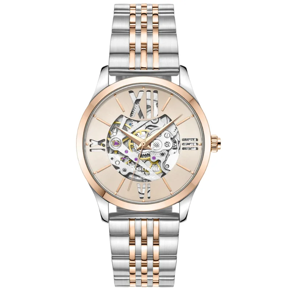 Kenneth Cole Two Tone Stainless Steel Strap Automatic Ladies Watch KCWLL2235603