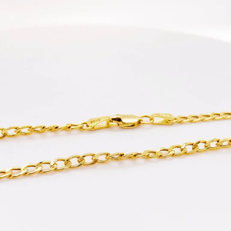 Large Cable Chain Long 14 Karat Yellow Gold
