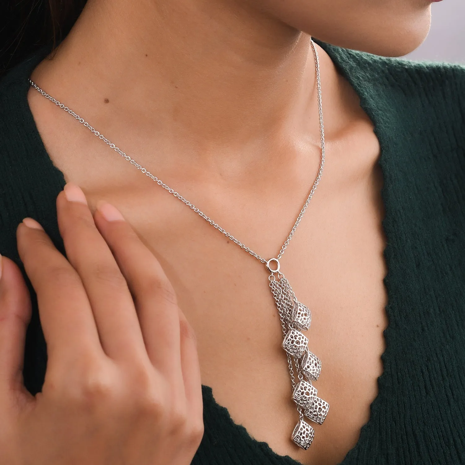 Lattice Multi Pebble Necklace