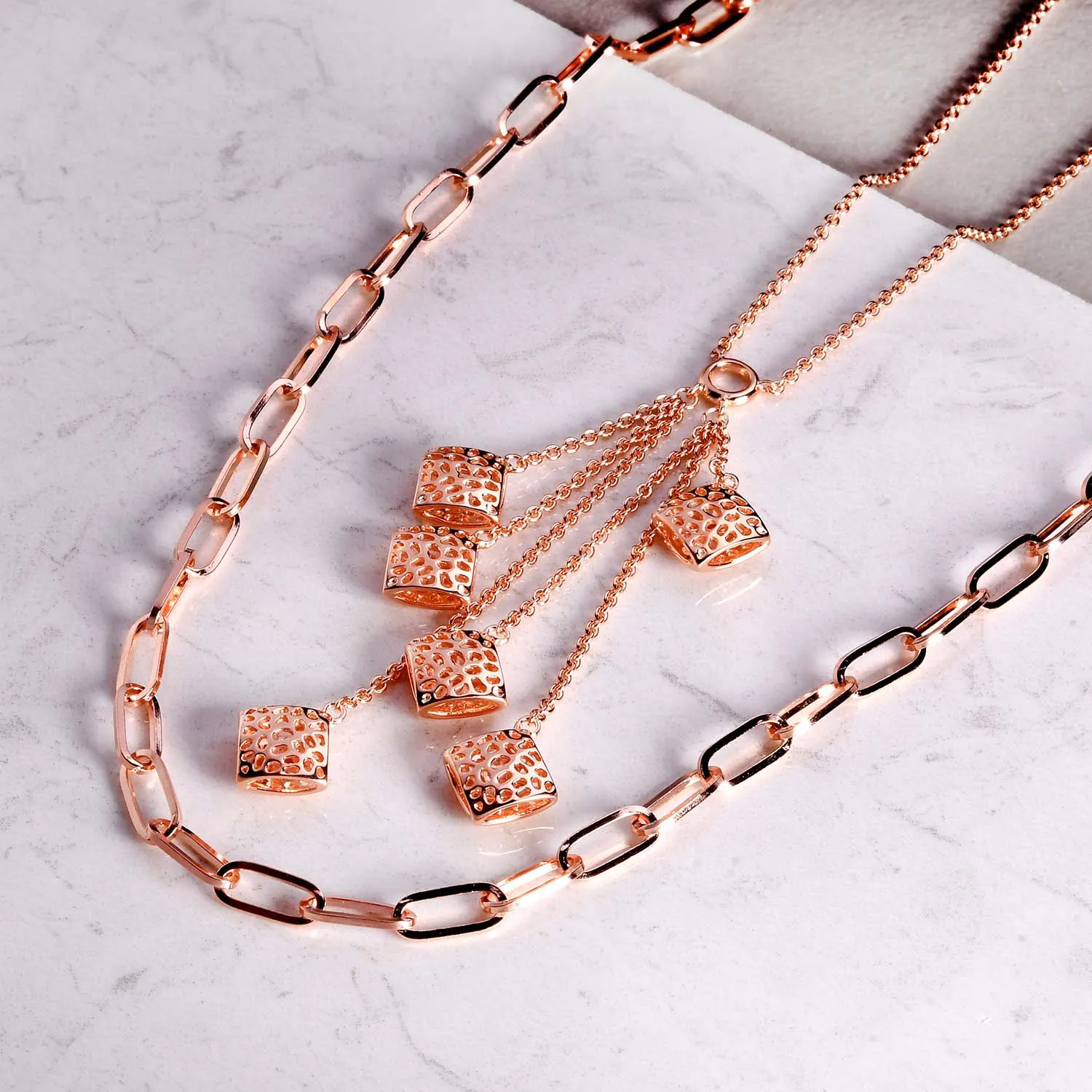 Lattice Multi Pebble Necklace