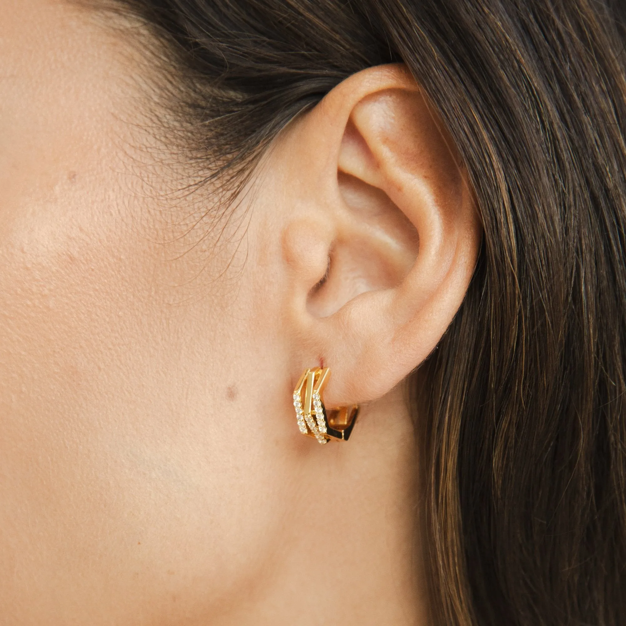 Layered Geometric Hoop Earrings
