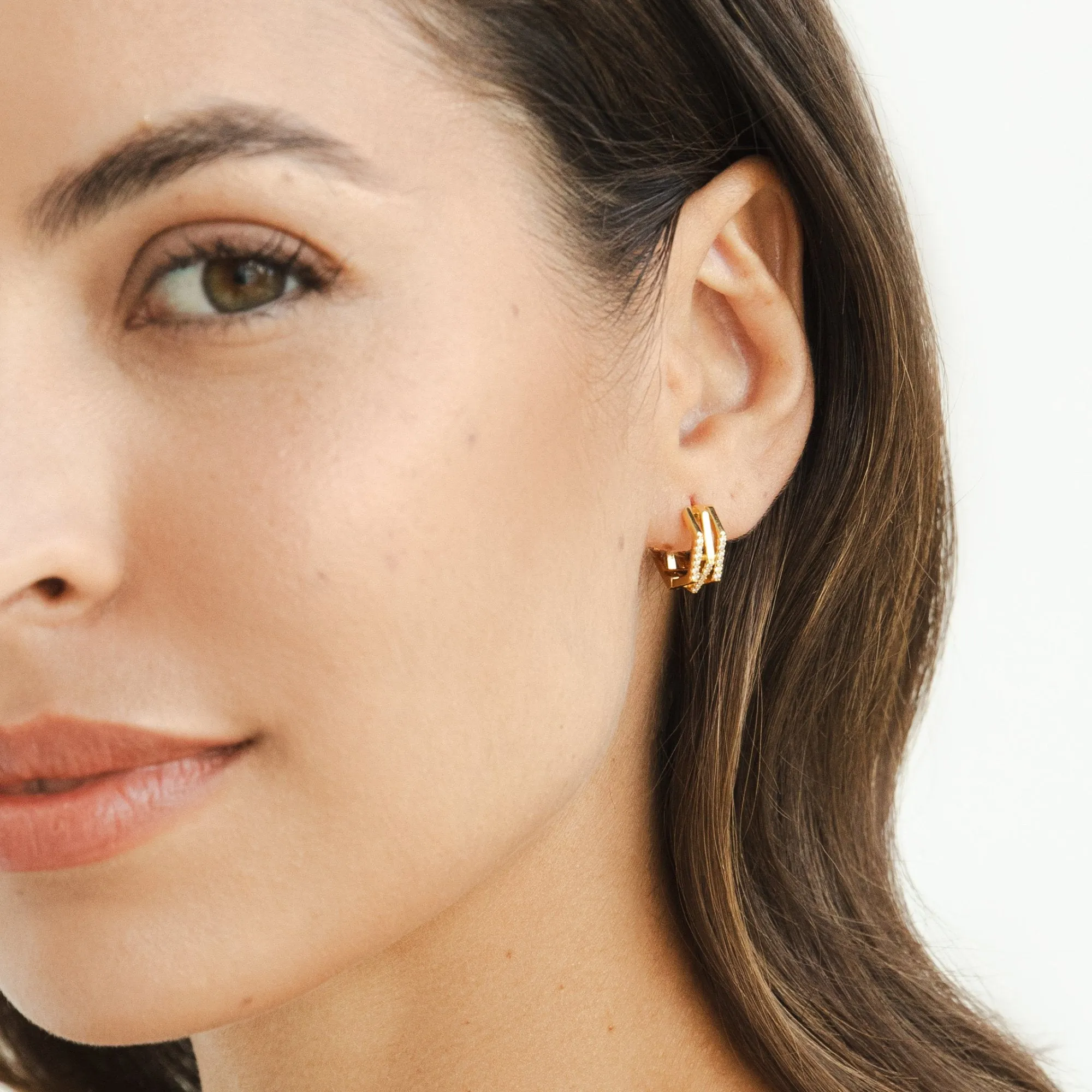 Layered Geometric Hoop Earrings