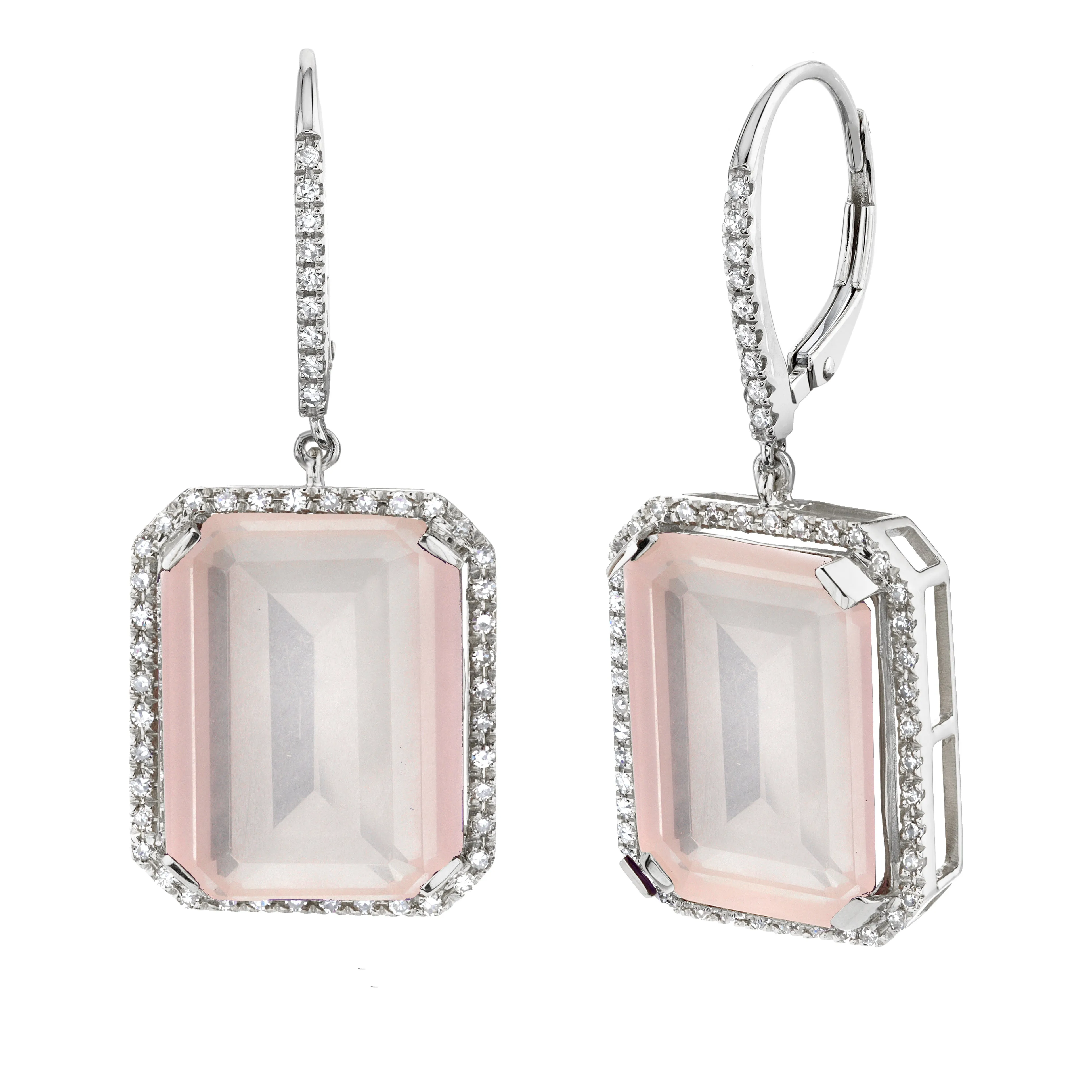 LIGHT PINK CRYSTAL PORTRAIT EARRINGS