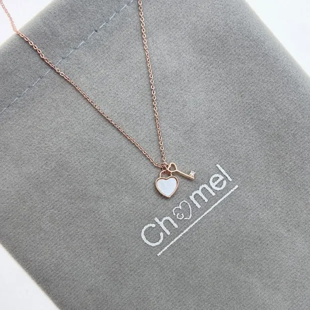 Lock & Key Mother of Pearl Necklace