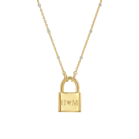 Love Padlock Engravable Sparkle Necklace