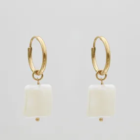 May pearl square earrings