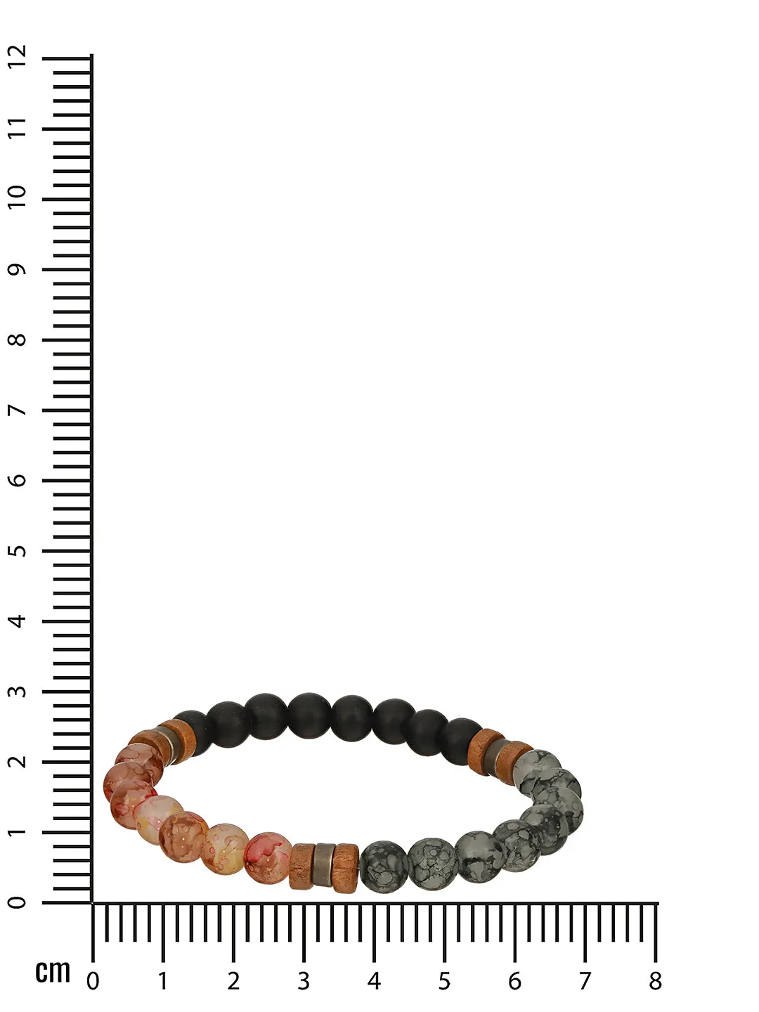 Men Pack Of 4 Black & Brown Beads Elasticated Bracelet