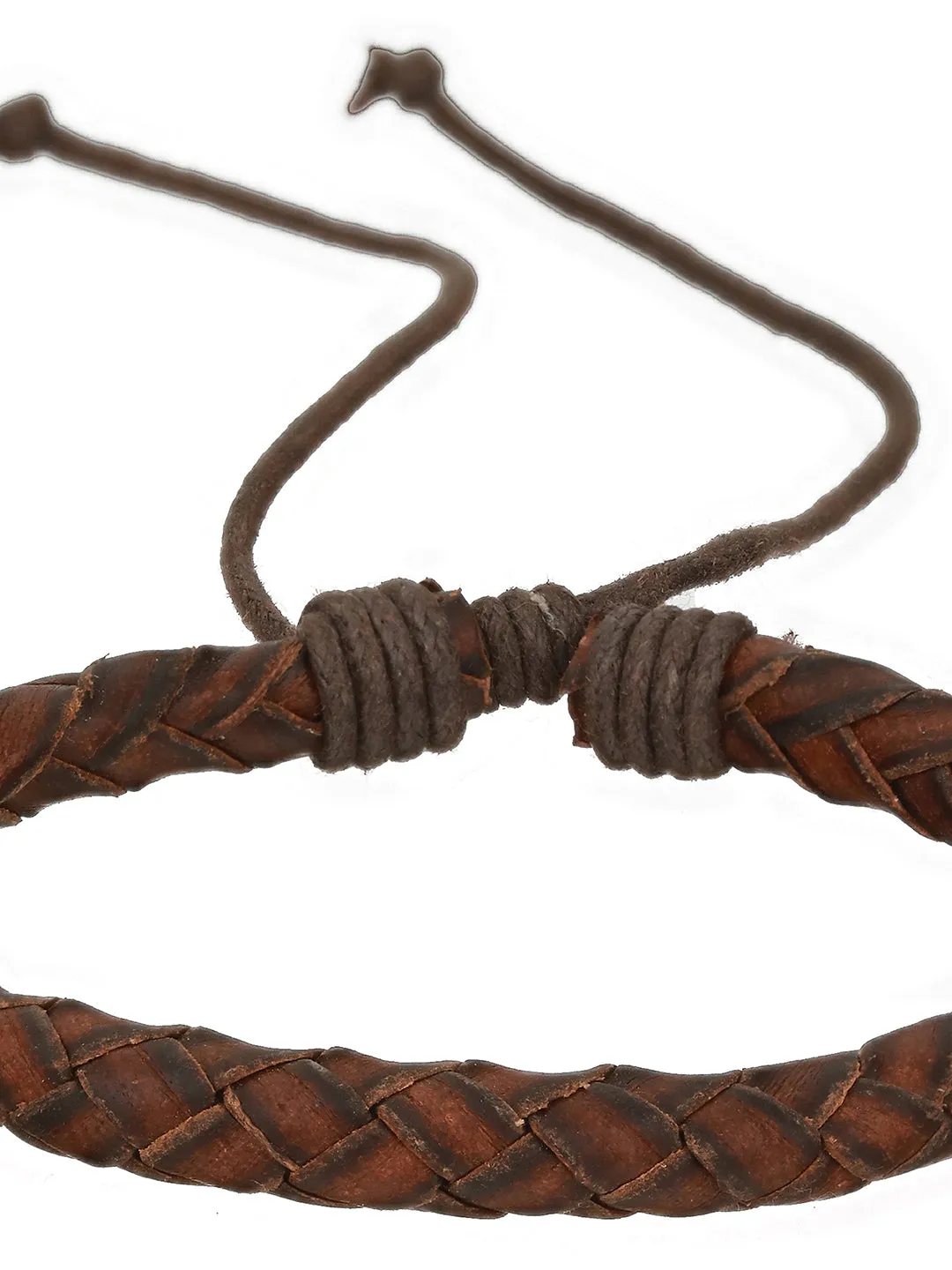 Men Pack Of 4 Black & Brown Beads Elasticated Bracelet