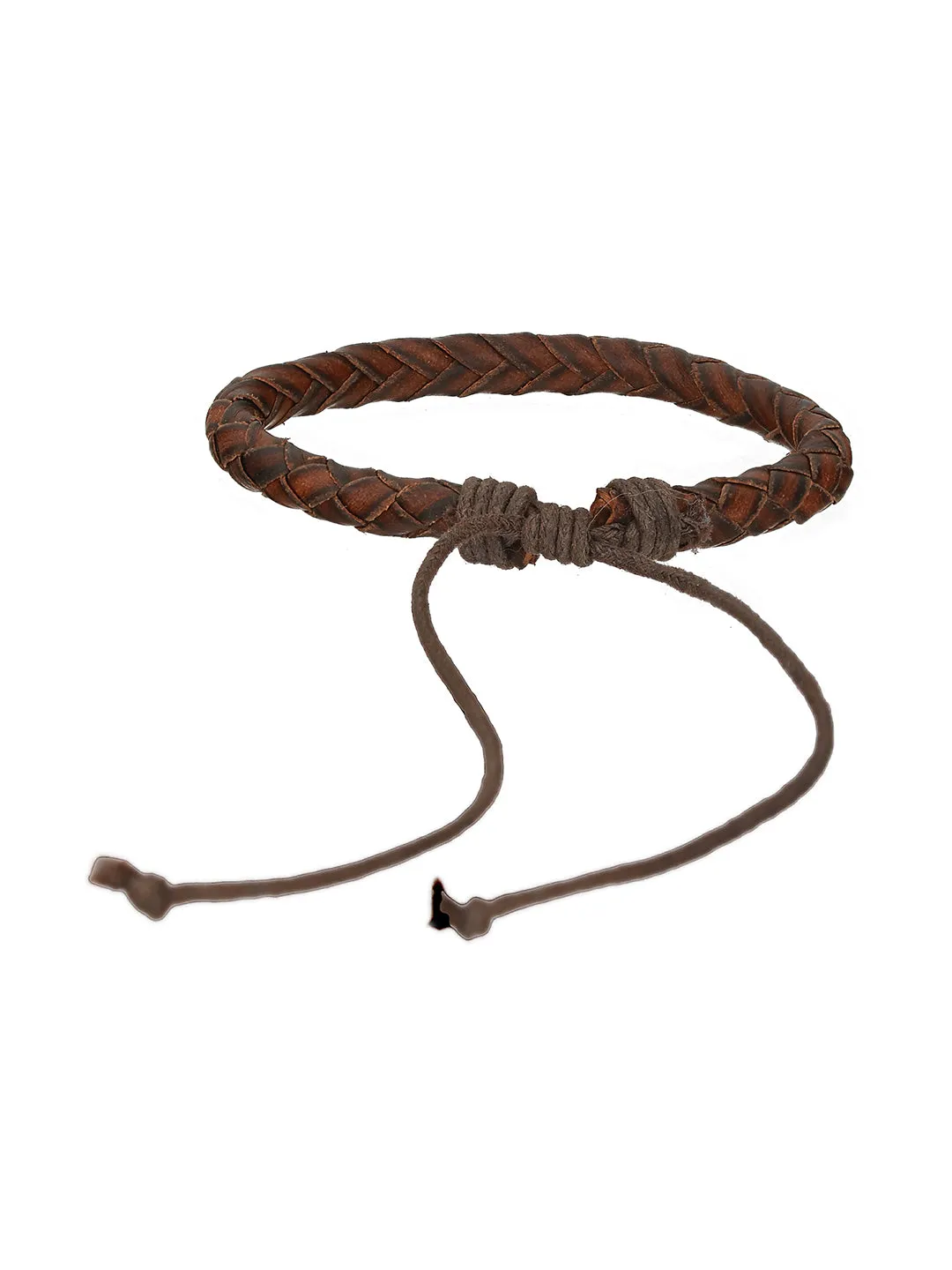 Men Pack Of 4 Black & Brown Beads Elasticated Bracelet