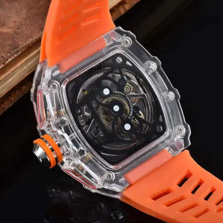 Men's Luxury Best Sports Watch Transparent Case Chronograph New Gift Watches |