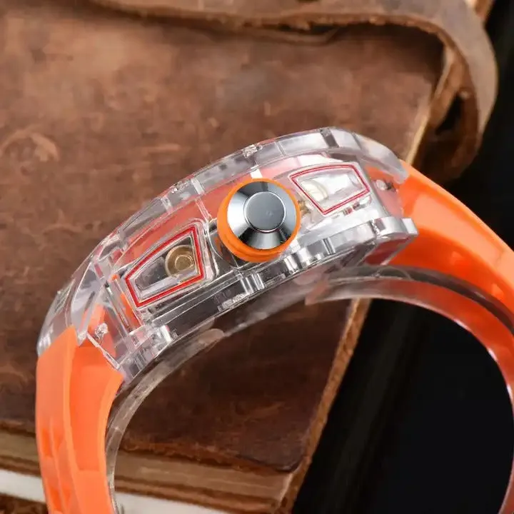 Men's Luxury Best Sports Watch Transparent Case Chronograph New Gift Watches |