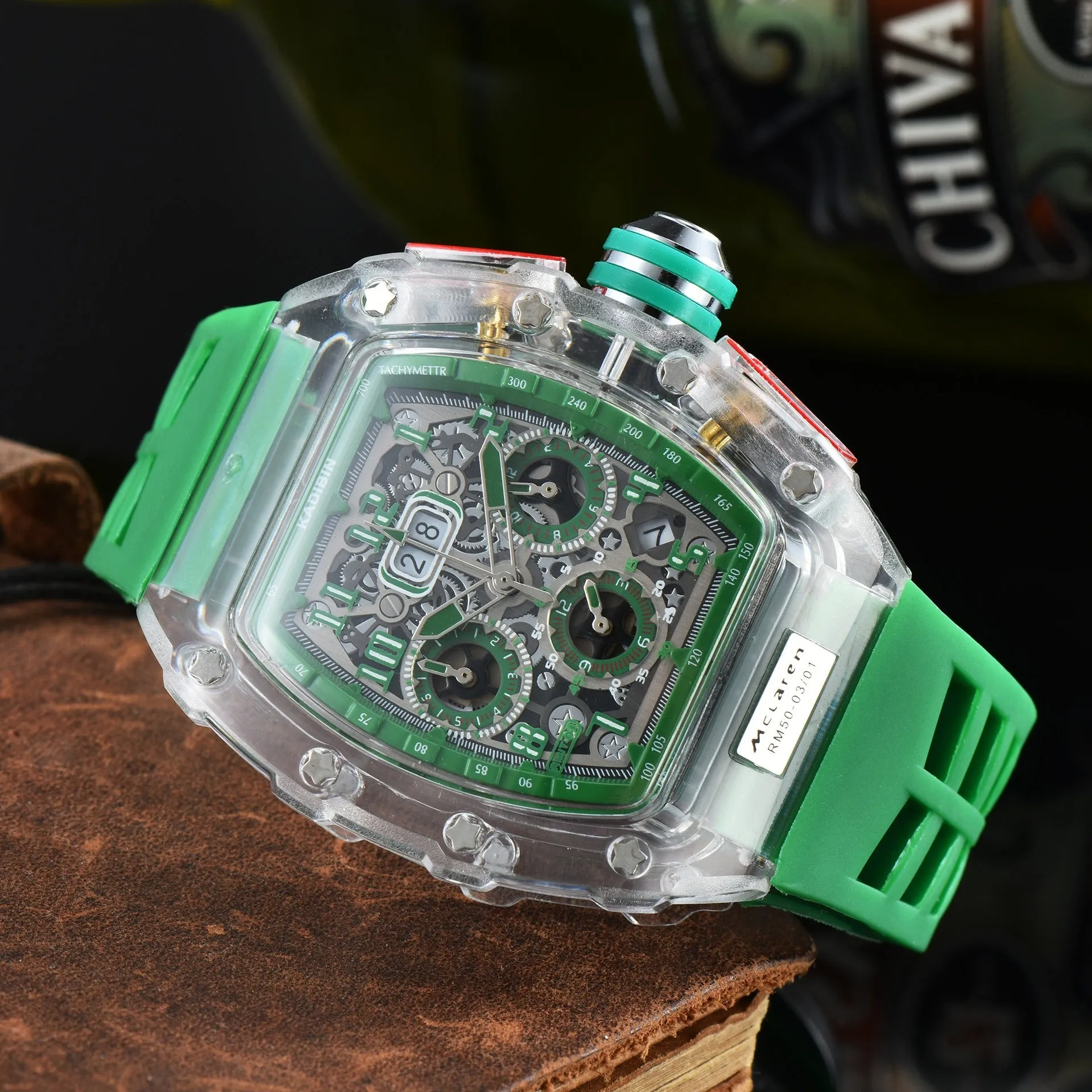Men's Luxury Best Sports Watch Transparent Case Chronograph New Gift Watches |