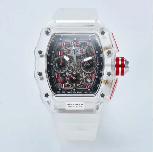 Men's Luxury Best Sports Watch Transparent Case Chronograph New Gift Watches |