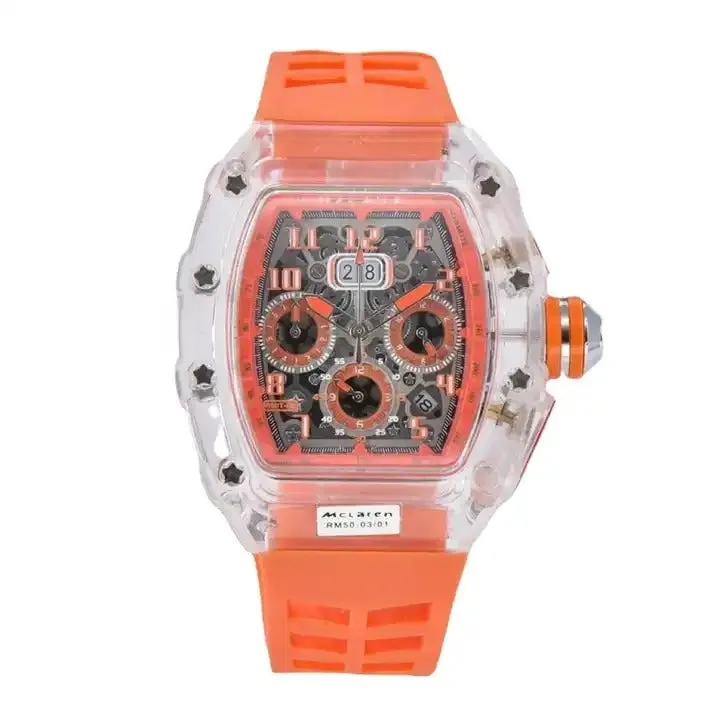 Men's Luxury Best Sports Watch Transparent Case Chronograph New Gift Watches |