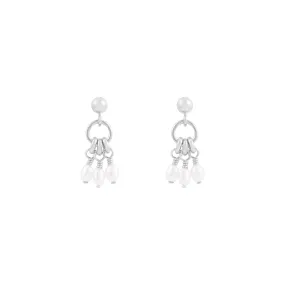 Mila Freshwater Pearl Earrings - Silver