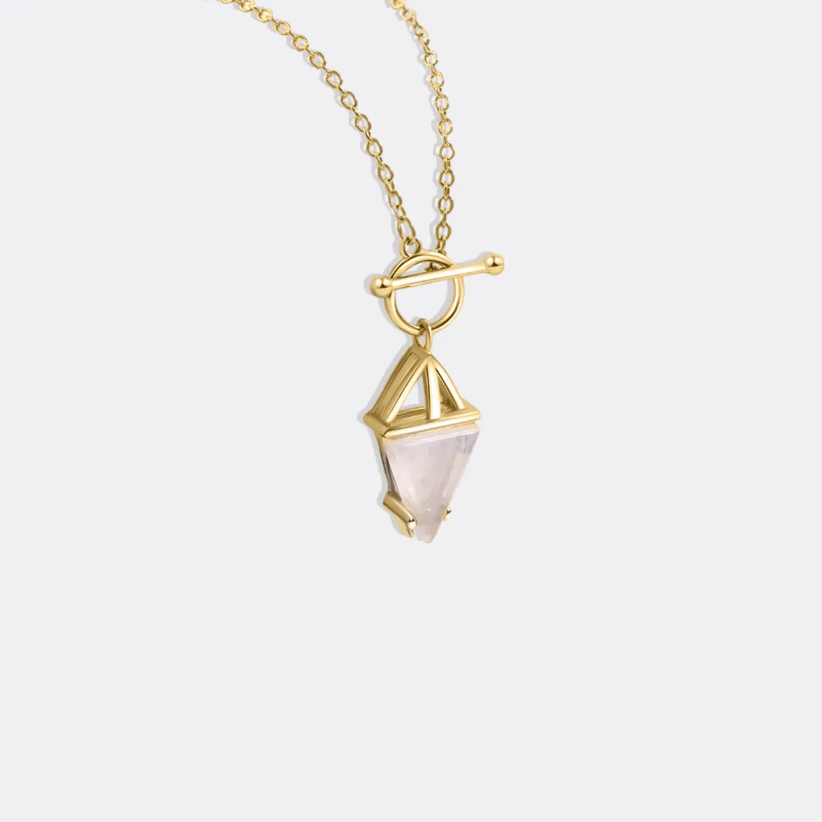 Moonstone Power Pendant T-Lock Necklace