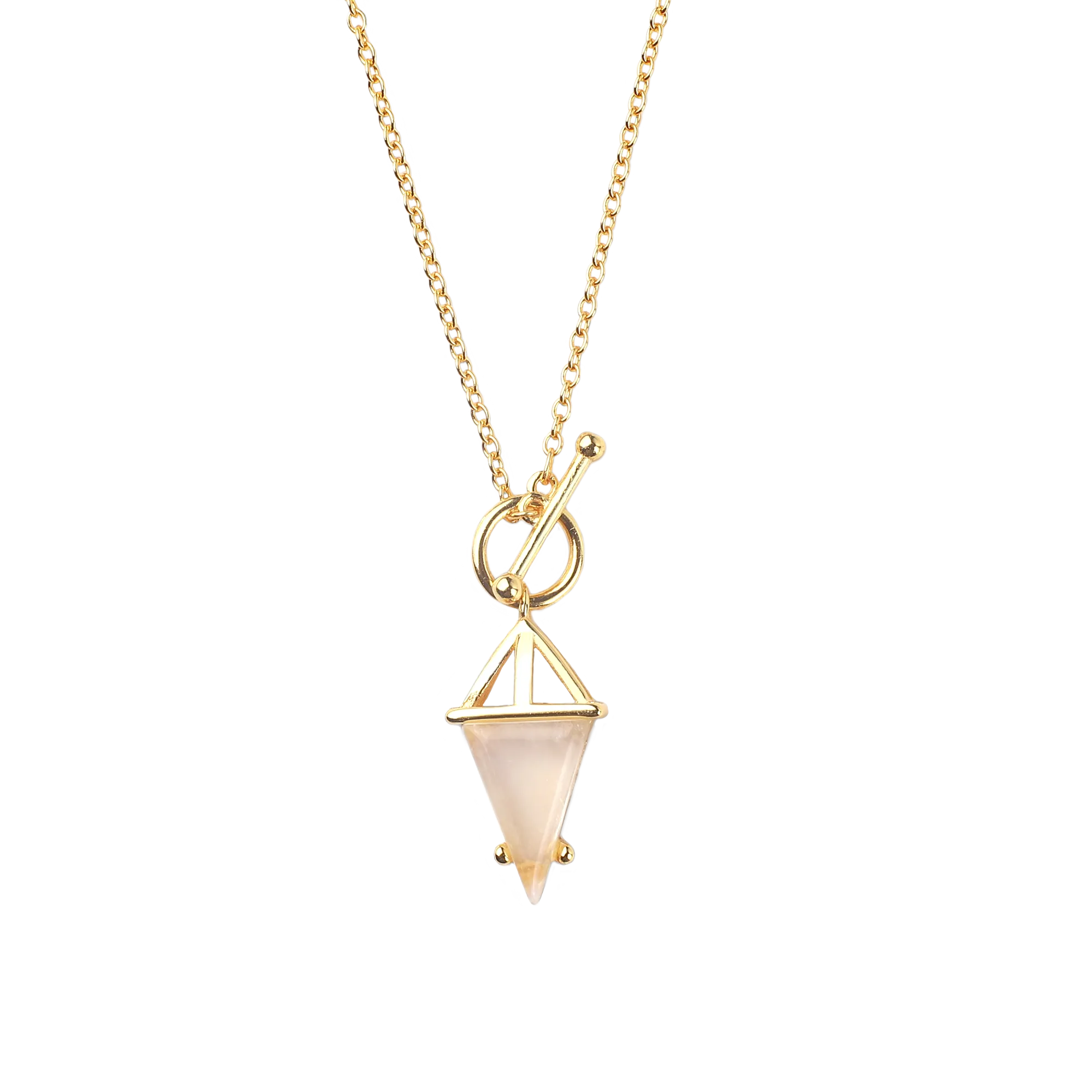 Moonstone Power Pendant T-Lock Necklace
