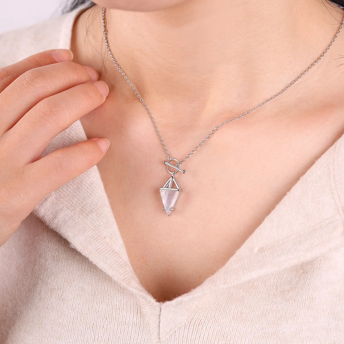 Moonstone Power Pendant T-Lock Necklace