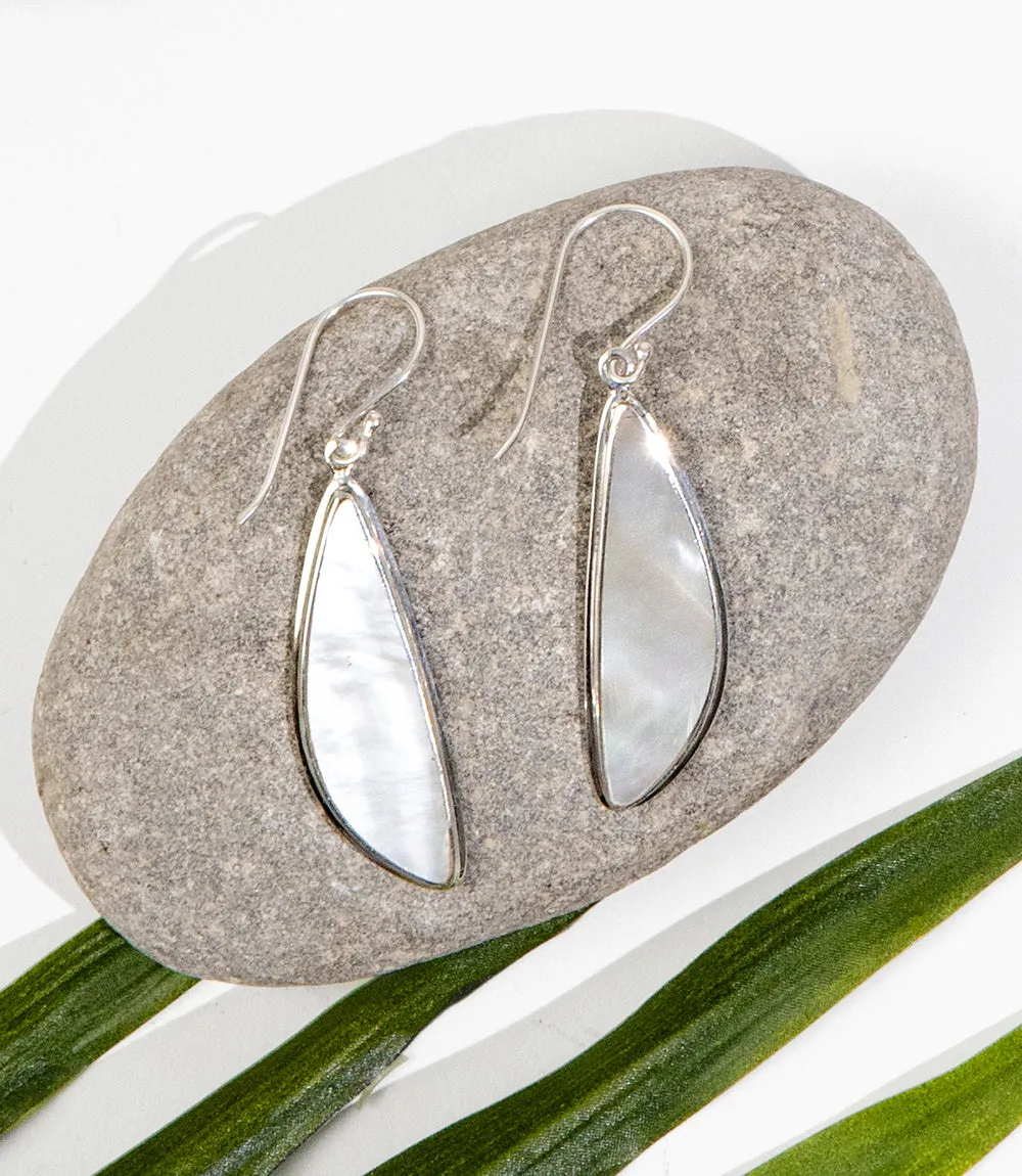 Mother of Pearl Scalene Drop Earrings