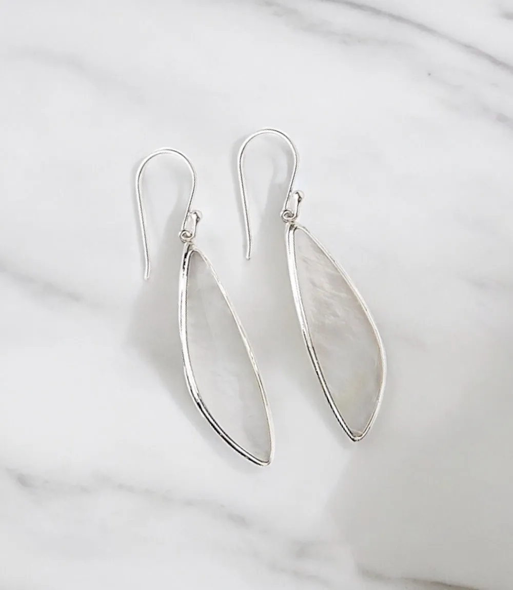 Mother of Pearl Scalene Drop Earrings