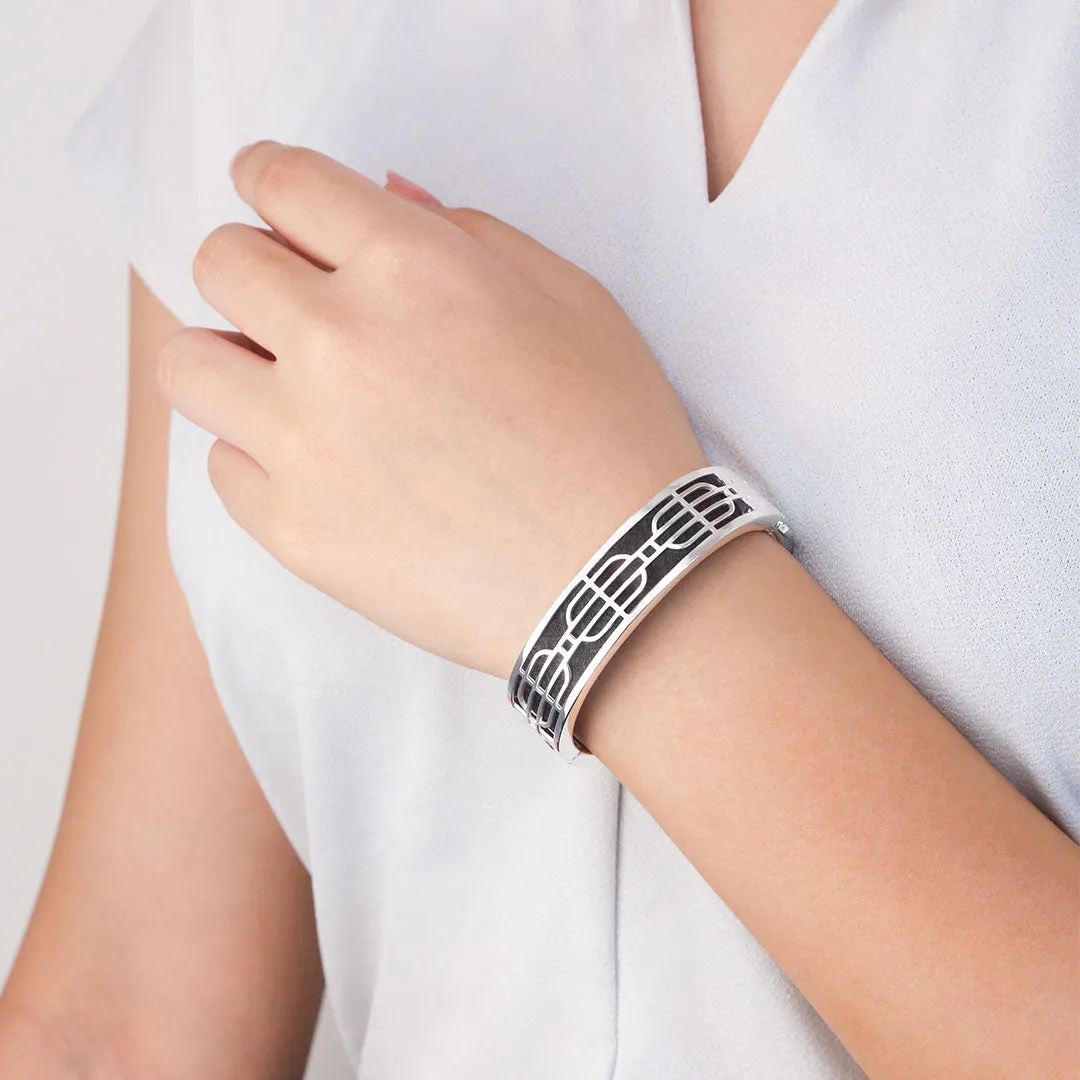 Nanyang Dream Bangle - Sunset Orange - Sterling Silver