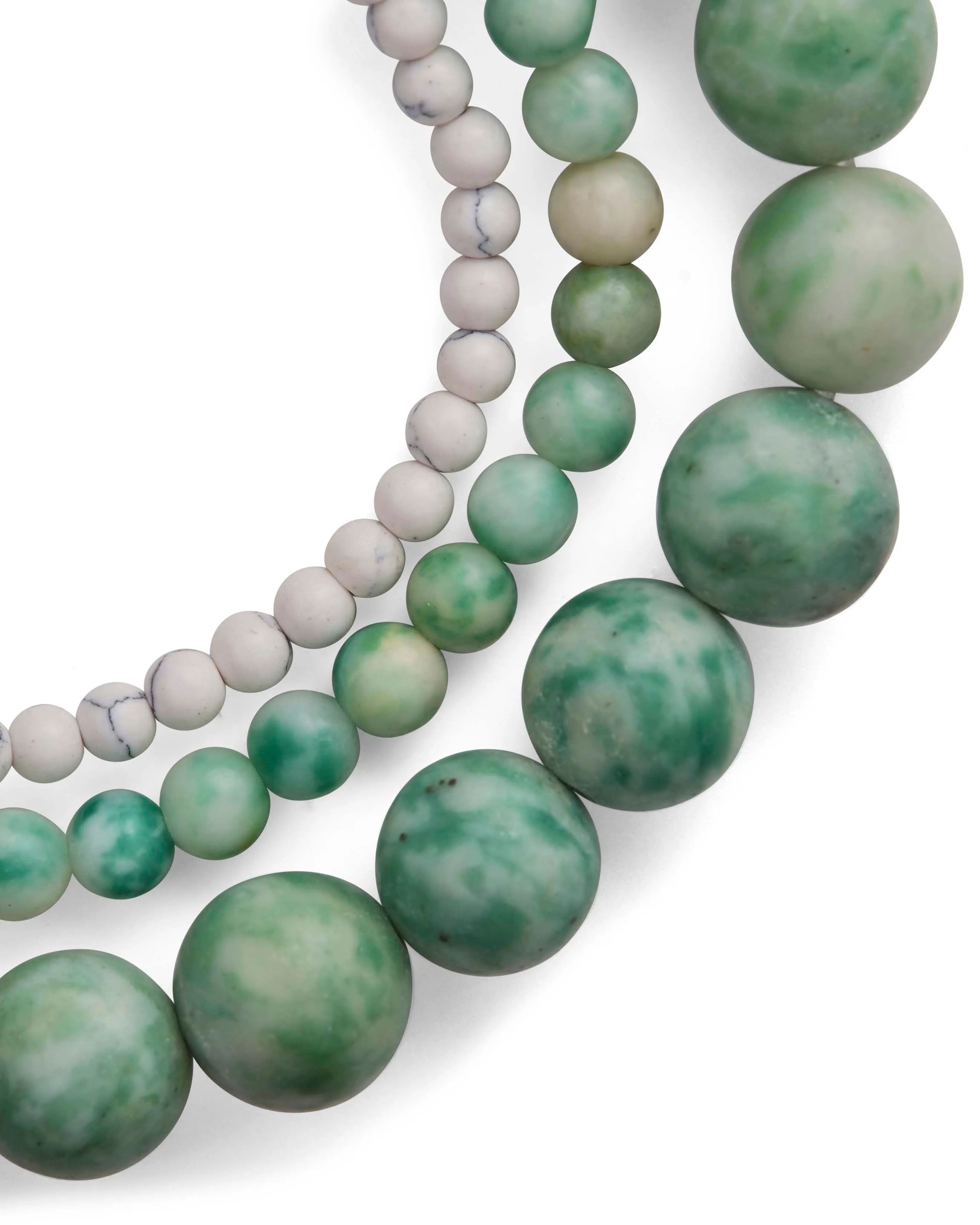 Natural Jade & White Howlite Stretch Bracelet Set of 3