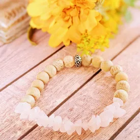Natural Rose Quartz Gemstone Chip Diffuser-Love & Compassion Bracelet