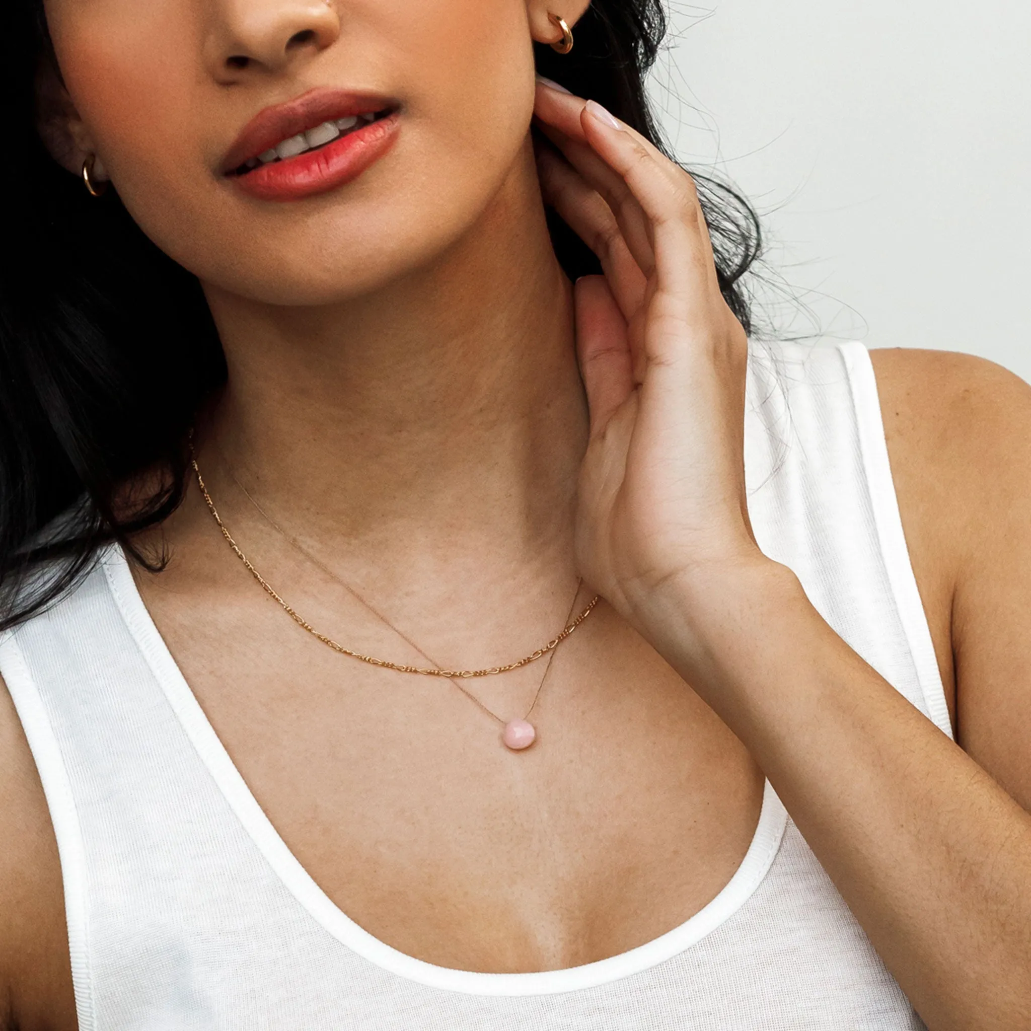 October Opal Fine Cord Birthstone Necklace
