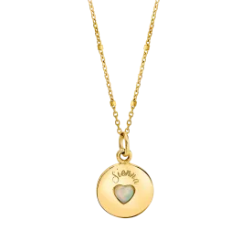 Opal Heart Name Medallion