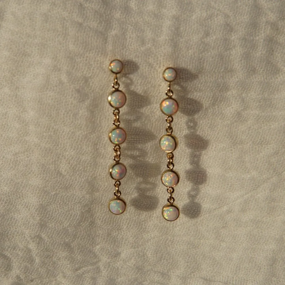 Opalescence Long Dangle Stud Earrings