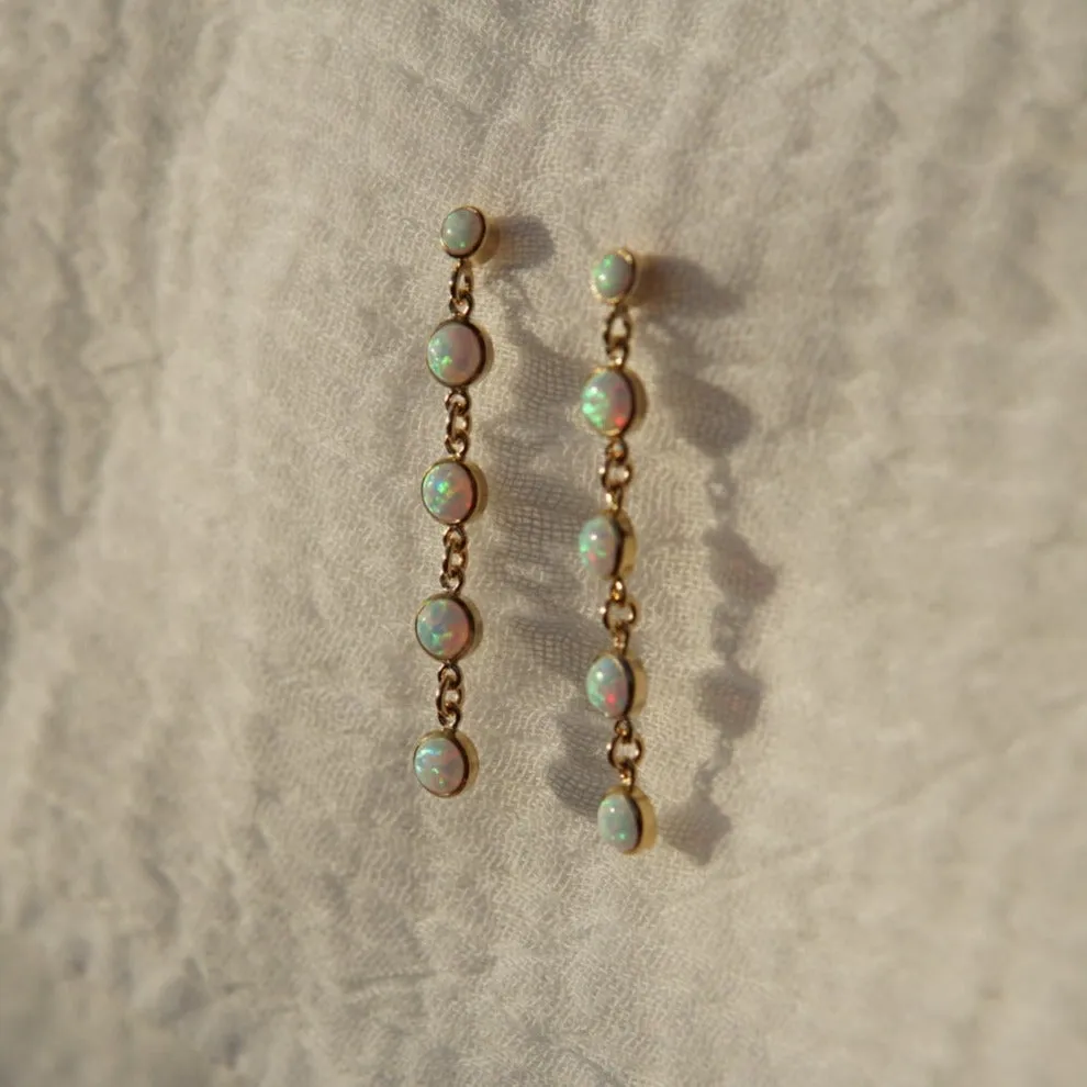 Opalescence Long Dangle Stud Earrings