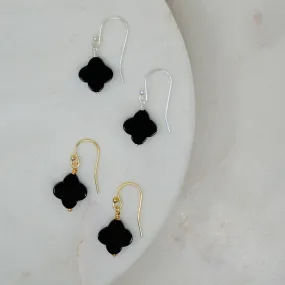 Payton Clover Earrings - Onyx