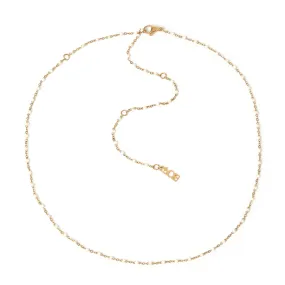 Peggy Gold and Enamel Necklace - Vanilla